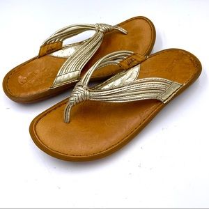 Born Tan and Gold Women's Sandals